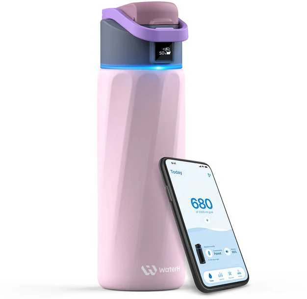 Gertuvė WaterH BOOST Chug Lid älyjuomapullo, 710 ml, vaaleanpunainen