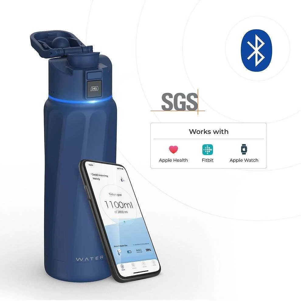 Gertuvė WaterH BOOST Chug Lid älyjuomapullo, 946 ml, sininen