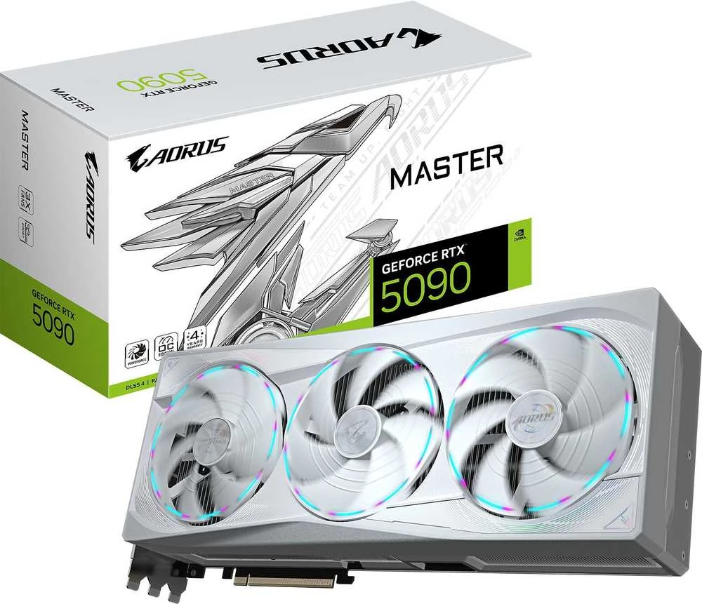 Vaizdo plokštė „Gigabyte AORUS GeForce RTX 5090 MASTER ICE 32G“ | „NVIDIA“ | 32 GB | „GeForce RTX 5090“ | GDDR7 | HDMI jungčių kiekis: 1 | PCI-E 5.0