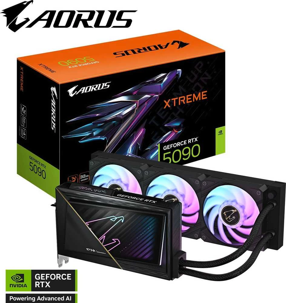 Vaizdo plokštė Gigabyte AORUS GeForce RTX 5090 XTREME WATERFORCE 32G | NVIDIA | 32 GB | GeForce RTX 5090 | GDDR7 | HDMI jungtys kiekis 1 | PCI-E 5.0