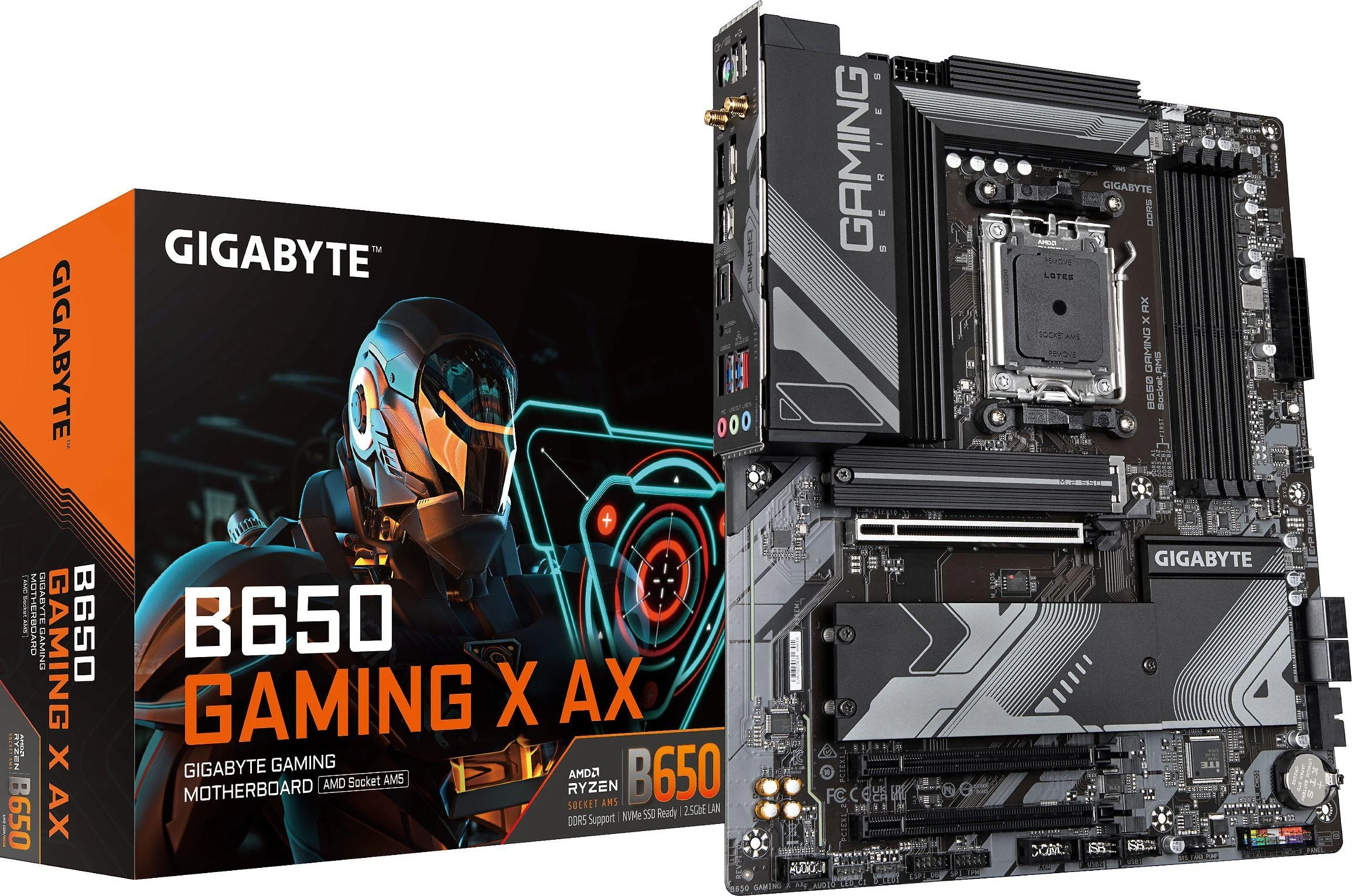 Pagrindinė plokštė GIGABYTE B650 GAMING X AX AM5 4xDDR5 4xSATA 3xM.2 1xHDMI 1xDP
