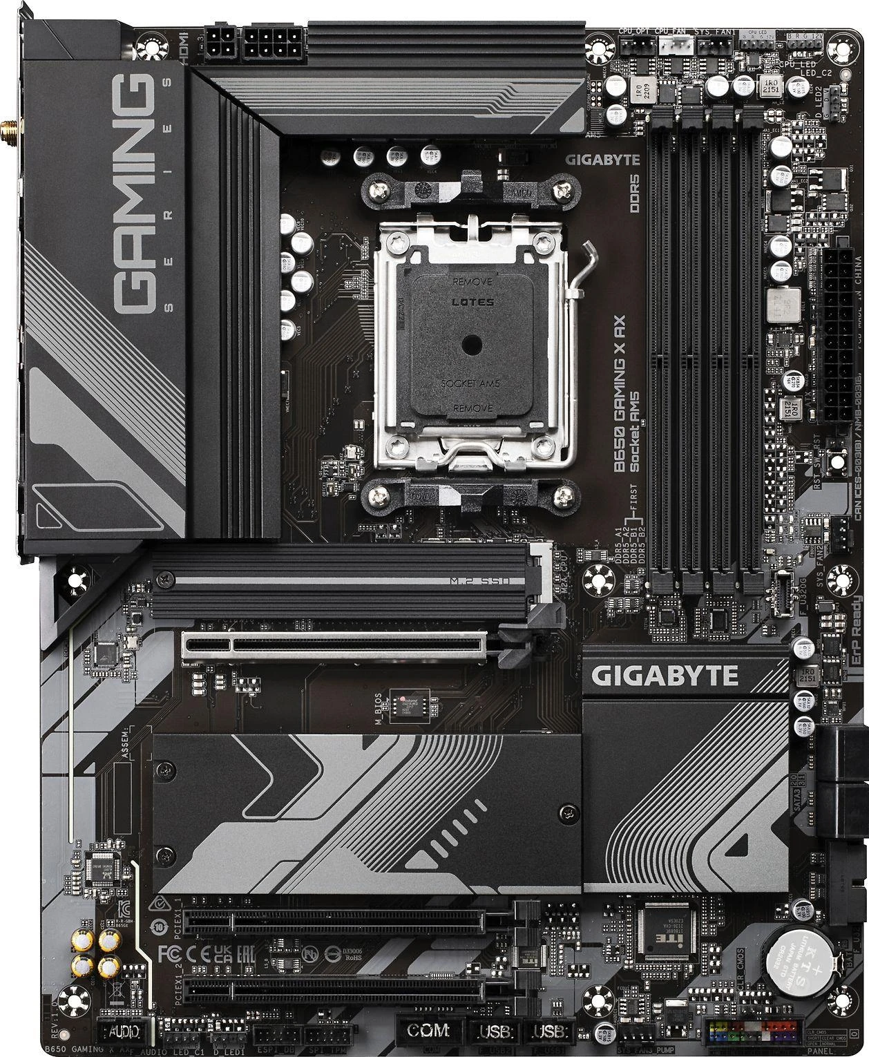 Pagrindinė plokštė GIGABYTE B650 GAMING X AX AM5 4xDDR5 4xSATA 3xM.2 1xHDMI 1xDP