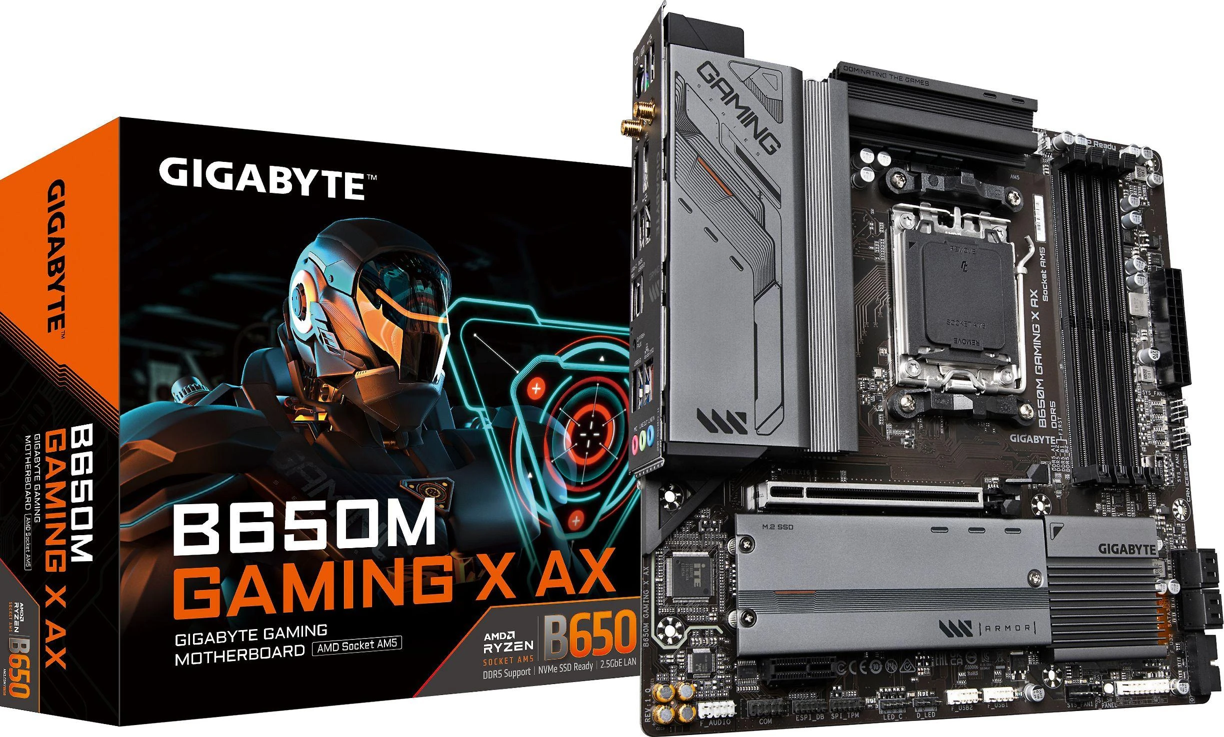 Pagrindinė plokštė GIGABYTE B650M GAMING X AX AM5 4xDDR5 4xSATA 2xM.2 1xHDMI 2xDP