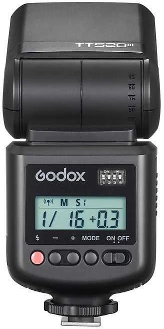 Fotoaparato blykstė - Godox TT520III LCD, reguliuojama galia, sukamoji galva
