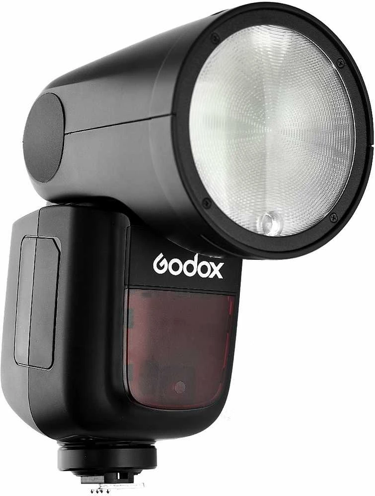 „Godox V1s“ apvalios galvos blykstė „Sony“.