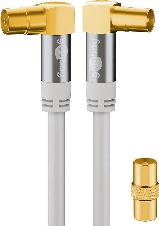 Goobay 135 dB antenos laidas su kampinėmis jungtimis, 5 m, baltas