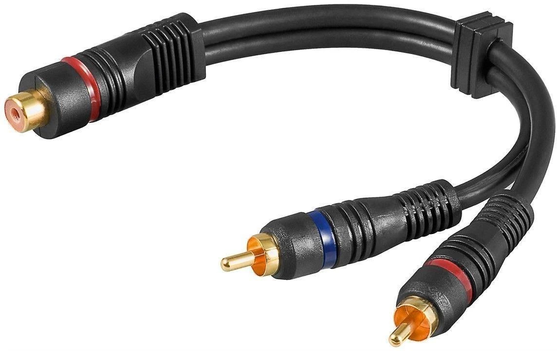 Goobay RCA Y adapteris su spalvotais žiedais