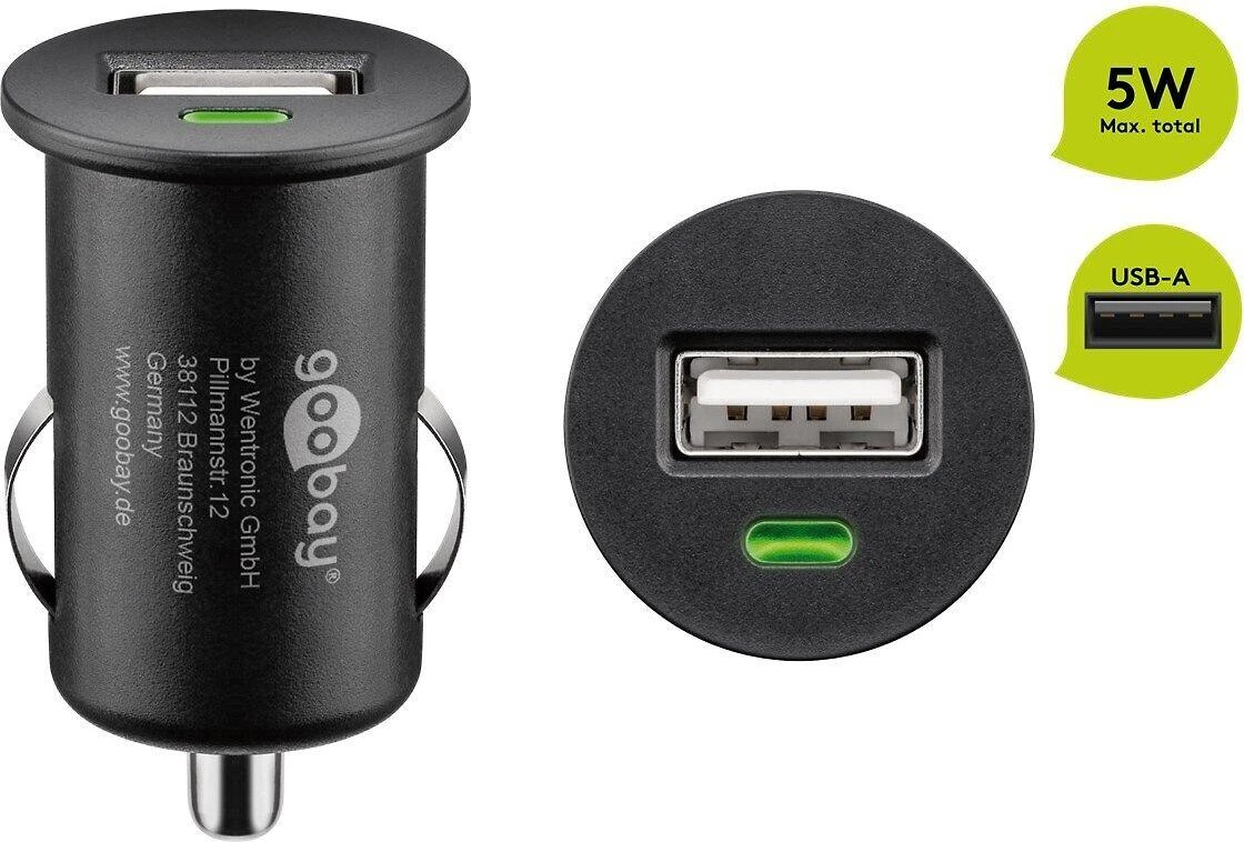 Goobay Car Charger 5 W automobilinis pakrovėjas, juodas