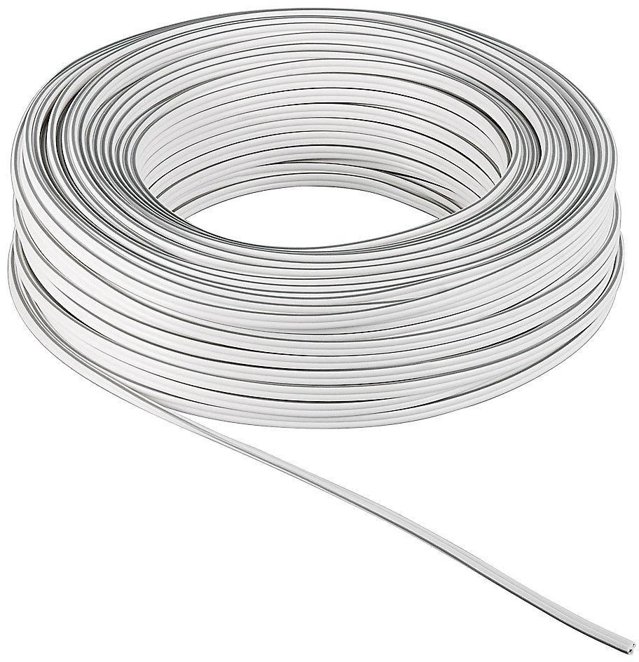 Baltas 2x2.5mm garso kabelis ritėje