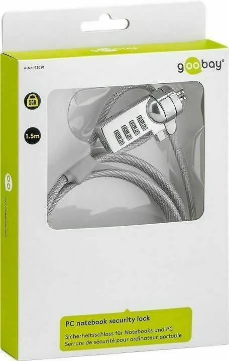 Goobay PC nešiojamojo kompiuterio apsauginė spyna 93038 1,5 m