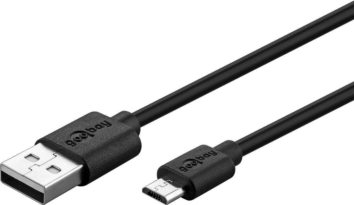 Goobay Micro-USB 5 W pakrovėjas + laidas, 1 m, juodas