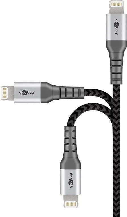 Goobay Textile Lightning - USB laidas, 0,5 m, erdvinis pilkas