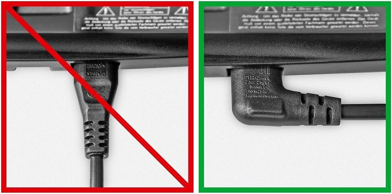 Goobay | 97350 | Euro prijungimo laidas, abu galai kampuoti | Juodas Euro patinas (tipas C CEE 7/16) | Prietaiso lizdas C7