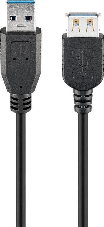 Goobay 3m USB 3.0 SuperSpeed prailginimo laidas, juodas [USB 3.0 kištukas (A tipas) > USB 3.0 lizdas (A tipas)]