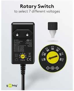 Goobay 64570 kelių diapazonų maitinimo šaltinis 3–12 V / 2.25 A