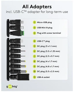 „Goobay“ universalus maitinimo šaltinis 5–15 V, maks. 36 W, 2,4 A | 74436