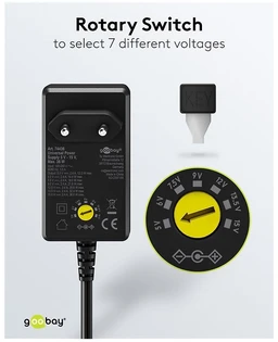 „Goobay“ universalus maitinimo šaltinis 5–15 V, maks. 36 W, 2,4 A | 74436