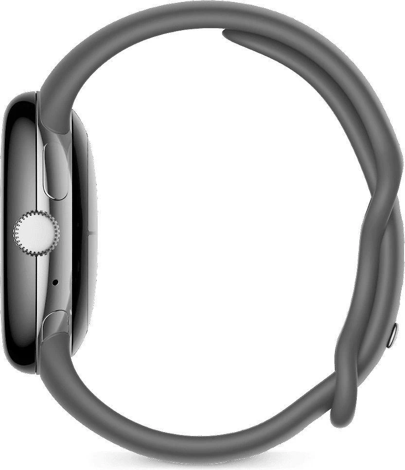 Išmanusis laikrodis Google Pixel Watch WiFi (41mm, 32 GB), Sidabrinės spalvos apvadas su pilkos spalvos silikoniniu dirželiu