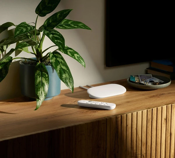 Google TV Streamer (4K) multimedijos grotuvas, porceliano spalvos