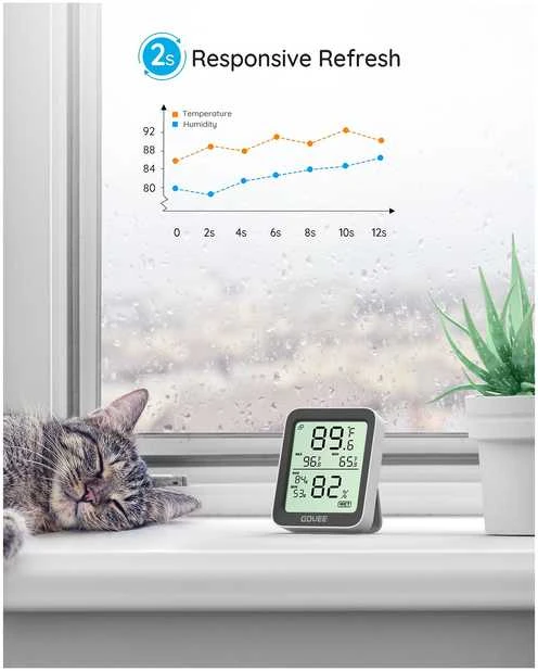 Govee H5075 Bluetooth termometras hidrometras su ekranu