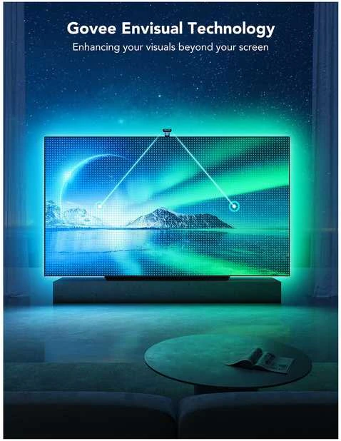 Govee H605C Envisual TV foninis apšvietimas T2 | Taśma LED | dla TV 75-85 cali, RGBIC, Wi-Fi+Bluetooth
