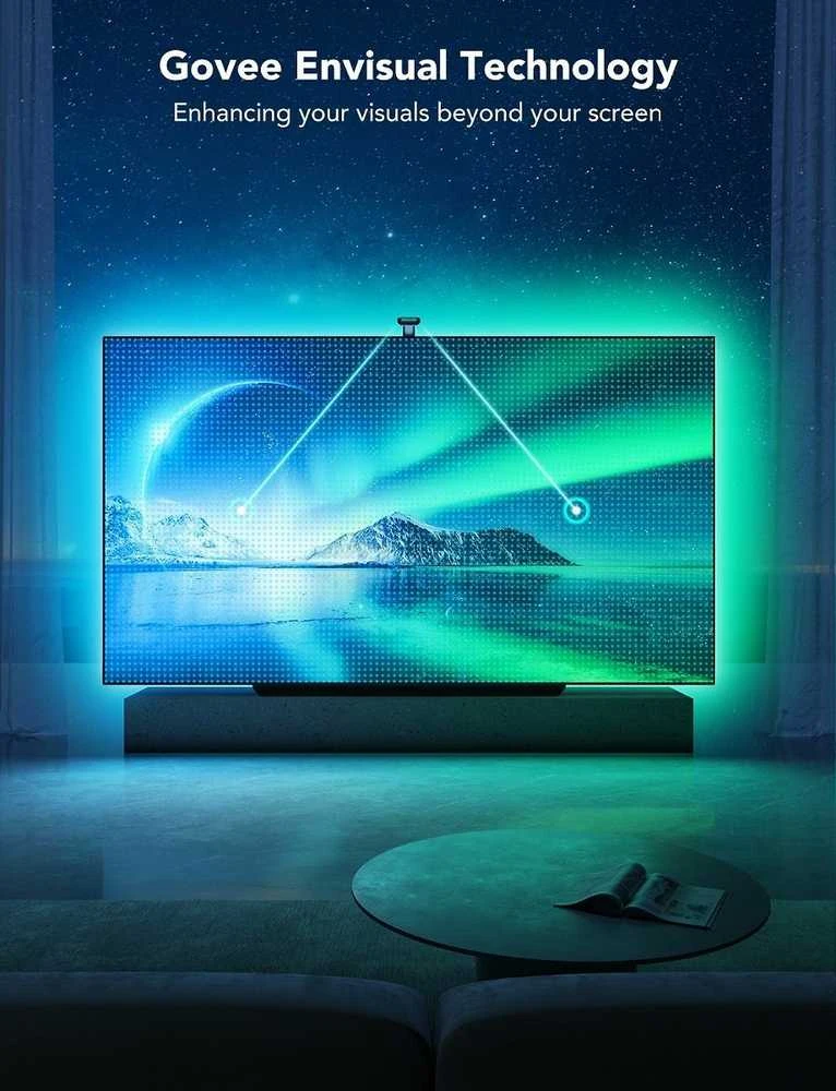 Govee H605C Envisual TV foninis apšvietimas T2 | LED juostelė | televizoriui 55-65 colių, RGBIC, Wi-Fi+Bluetooth