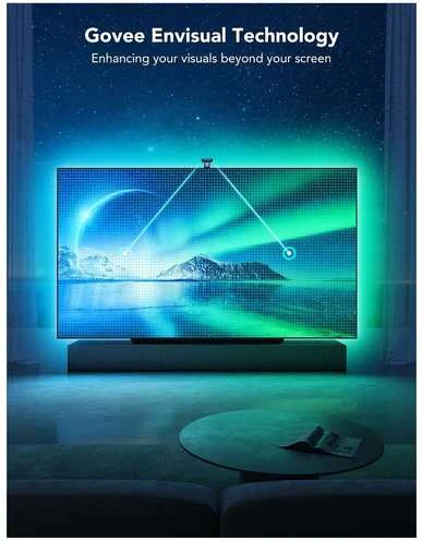 Govee H605C Envisual TV foninis apšvietimas T2 | LED juostelė | televizoriui 55-65 colių, RGBIC, Wi-Fi+Bluetooth