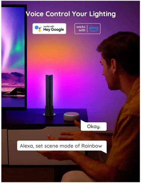 Govee H6056 Flow Plus | Lempa LED | RGBICWW, „Wi-Fi“, „Alexa“, „Google“.