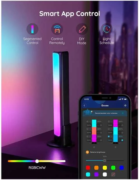 Govee H6056 Flow Plus | Lempa LED | RGBICWW, „Wi-Fi“, „Alexa“, „Google“.