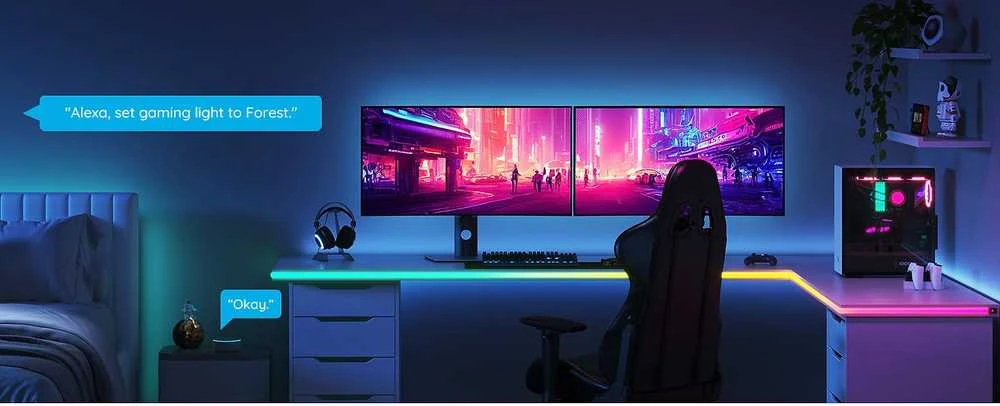 Govee H61C3 neoninis žaidimų stalo šviestuvas | LED juostelė | stalo apšvietimas, RGBIC