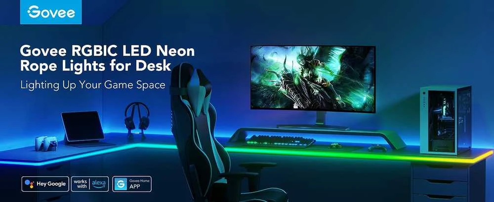 Govee H61C3 neoninis žaidimų stalo šviestuvas | LED juostelė | stalo apšvietimas, RGBIC
