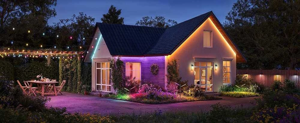 „Govee H7025 RGBICW“ lauko LED prožektorius, 14,63 m, 2,4 GHz „Wi-Fi“ + „Bluetooth“