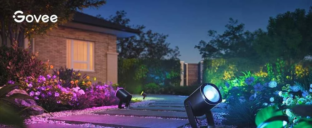 Outdoor Govee H7093 RGBICWW lauko prožektoriai | LED apšvietimas | Lauko, 750 lm, 2,4 GHz „Wi-Fi“ + „Bluetooth“