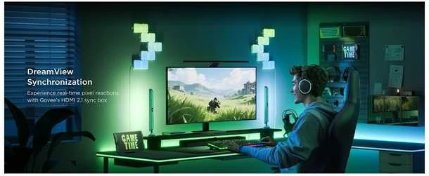 „Govee Pixel Light“ išmanioji stalinė lempa su „Wi-Fi“ / „Bluetooth“