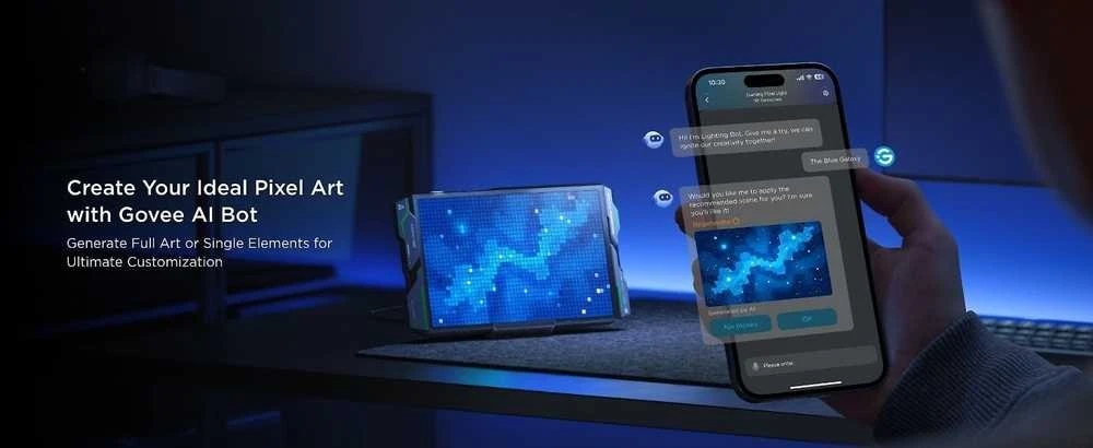 „Govee Pixel Light“ išmanioji stalinė lempa su „Wi-Fi“ / „Bluetooth“