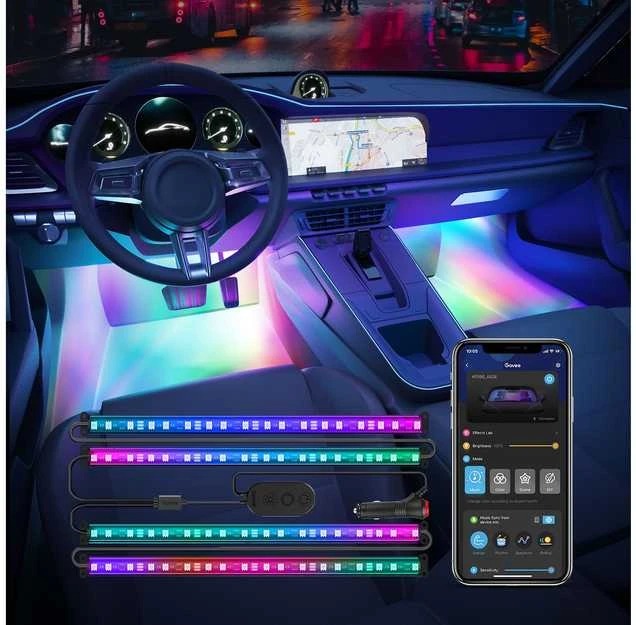 Govee H7090 | Automobilio salono apšvietimas | RGBIC