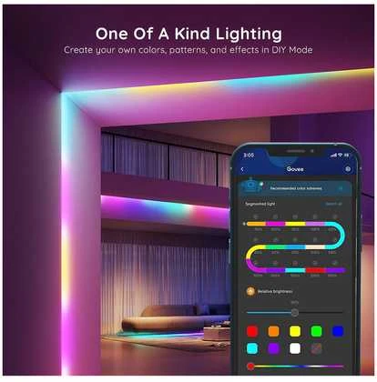 Govee H618A pagrindinis LED juostinis šviestuvas 5m | Taśma LED | Wi-Fi, Bluetooth, RGBIC