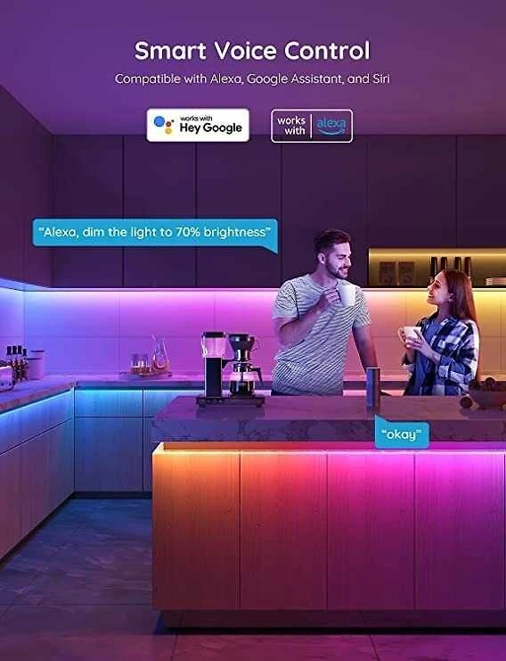 Govee H618A pagrindinis LED juostinis šviestuvas 5m | Taśma LED | Wi-Fi, Bluetooth, RGBIC