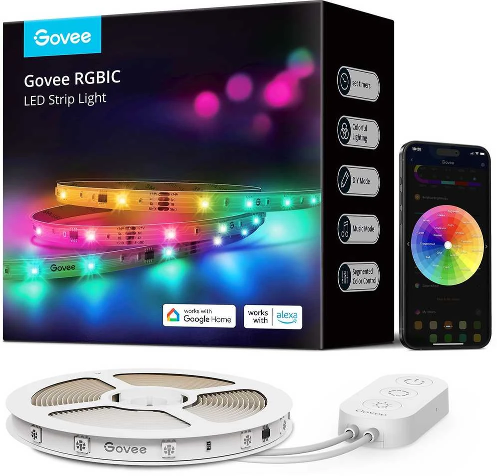 Govee H618C Basic LED juostinis šviestuvas 10m | Taśma LED | Wi-Fi, Bluetooth, RGBIC