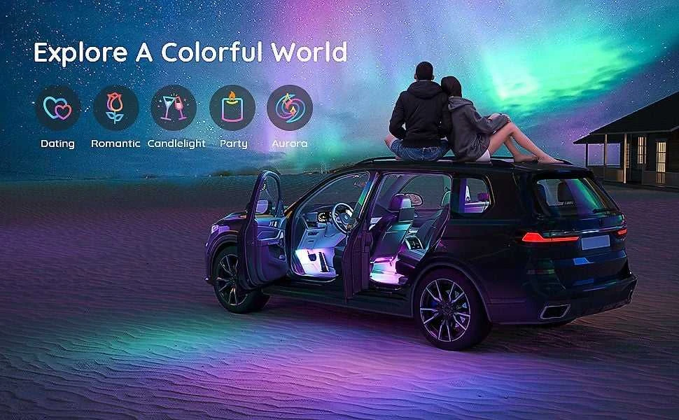 Govee H7090 | Automobilio salono apšvietimas | RGBIC