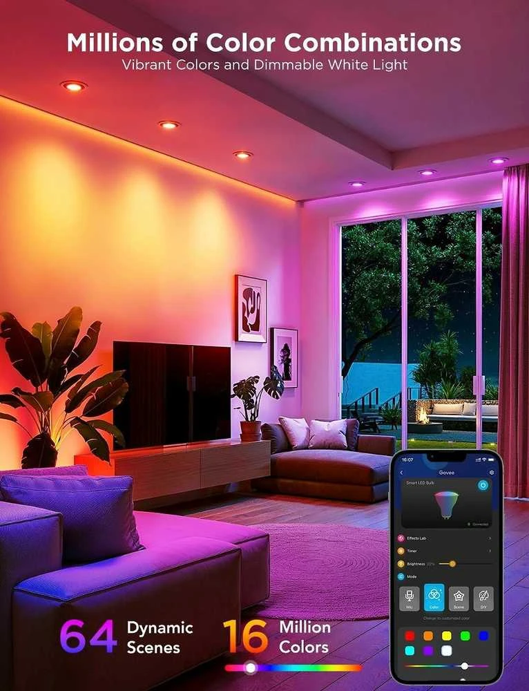 Govee RGBWW išmanioji 4.8W LED lemputė GU10 2vnt.