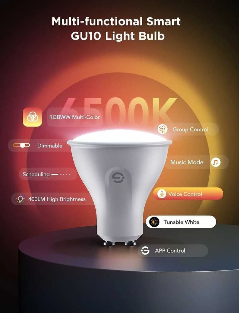 Govee RGBWW išmanioji 4.8W LED lemputė GU10 2vnt.