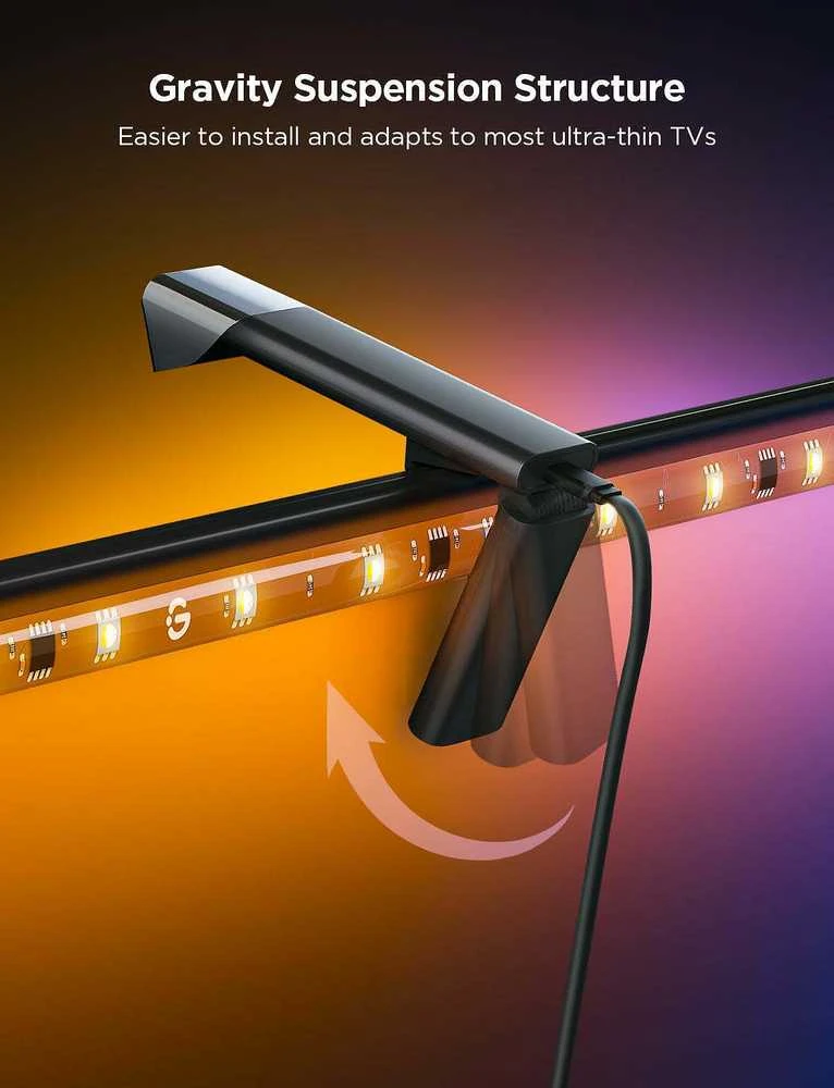 Govee TV apšvietimas 3 lite | LED juostelė | skirtas 55-65 colių televizoriui, Wi-Fi, Bluetooth, RGBIC