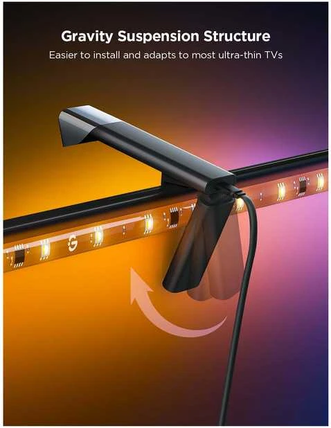 Govee TV apšvietimas 3 lite | LED juostelė | skirtas 55-65 colių televizoriui, Wi-Fi, Bluetooth, RGBIC