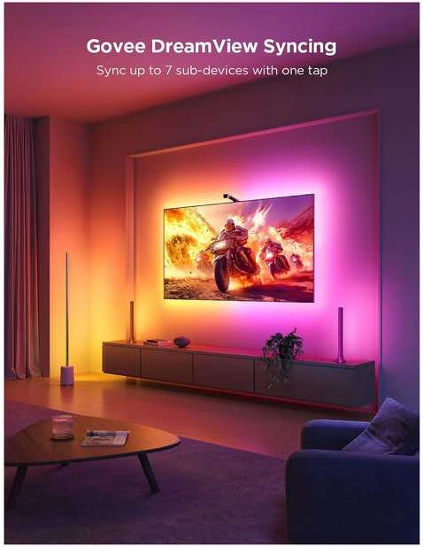 Govee TV apšvietimas 3 lite | LED juostelė | skirtas 55-65 colių televizoriui, Wi-Fi, Bluetooth, RGBIC