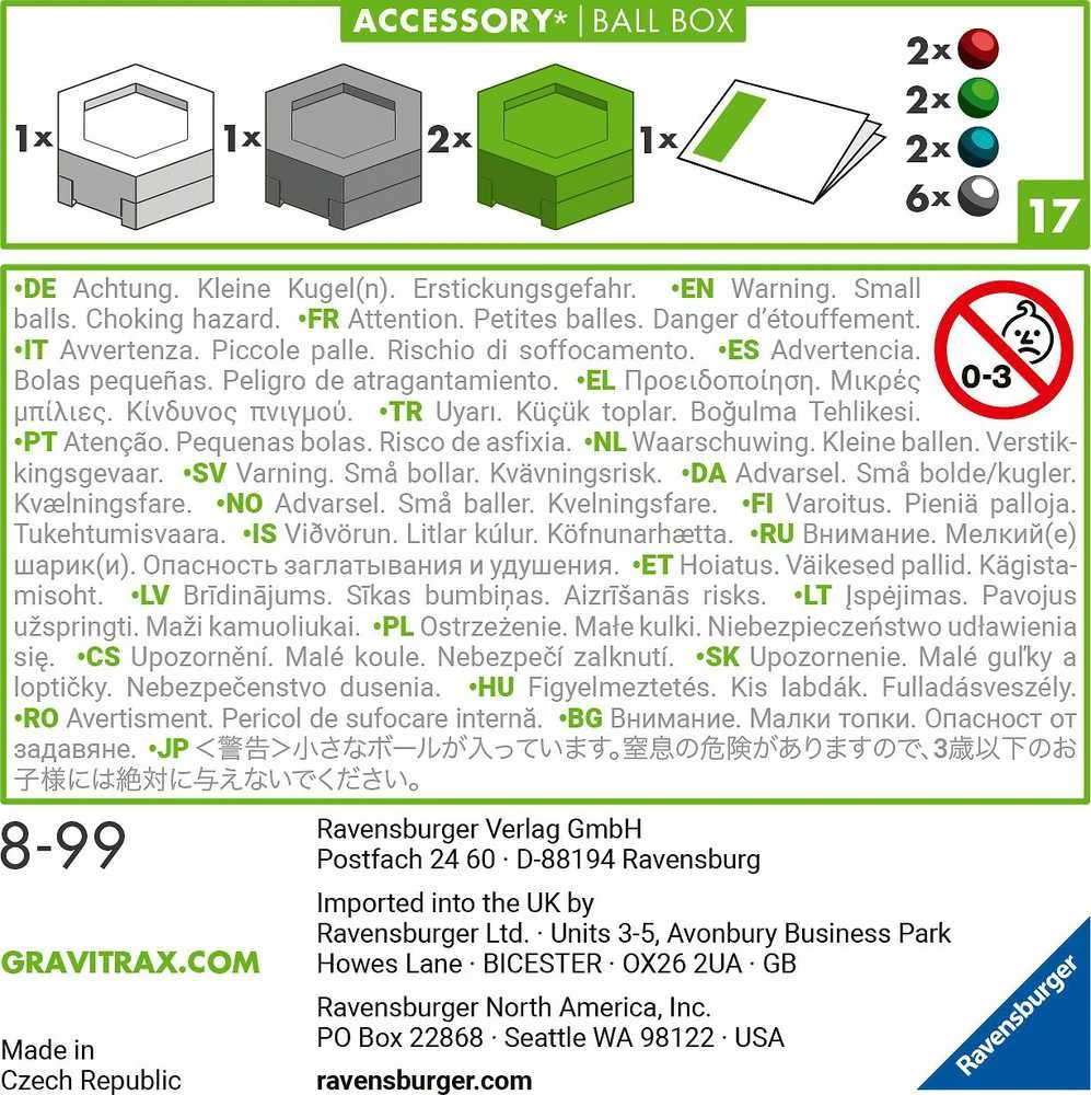 Žaidimo kamuoliukų dėžutė GraviTrax Ravensburger