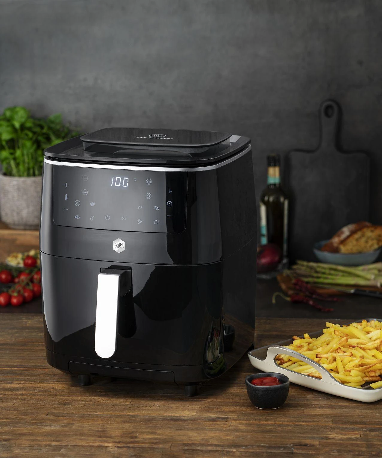 Gruzdintuvė SEB OBH Nordica FW2018S0, Hot air fryer, 6.5 L, 8 person(s), 60 min, Single, Juodas