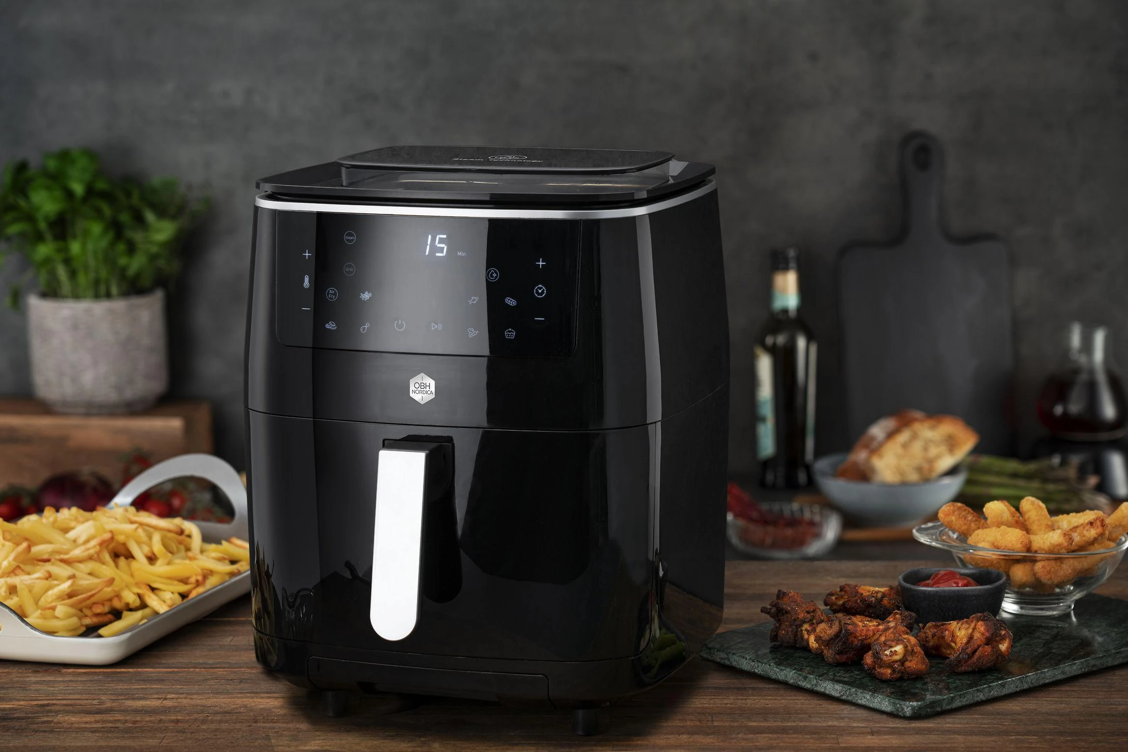 Gruzdintuvė SEB OBH Nordica FW2018S0, Hot air fryer, 6.5 L, 8 person(s), 60 min, Single, Juodas