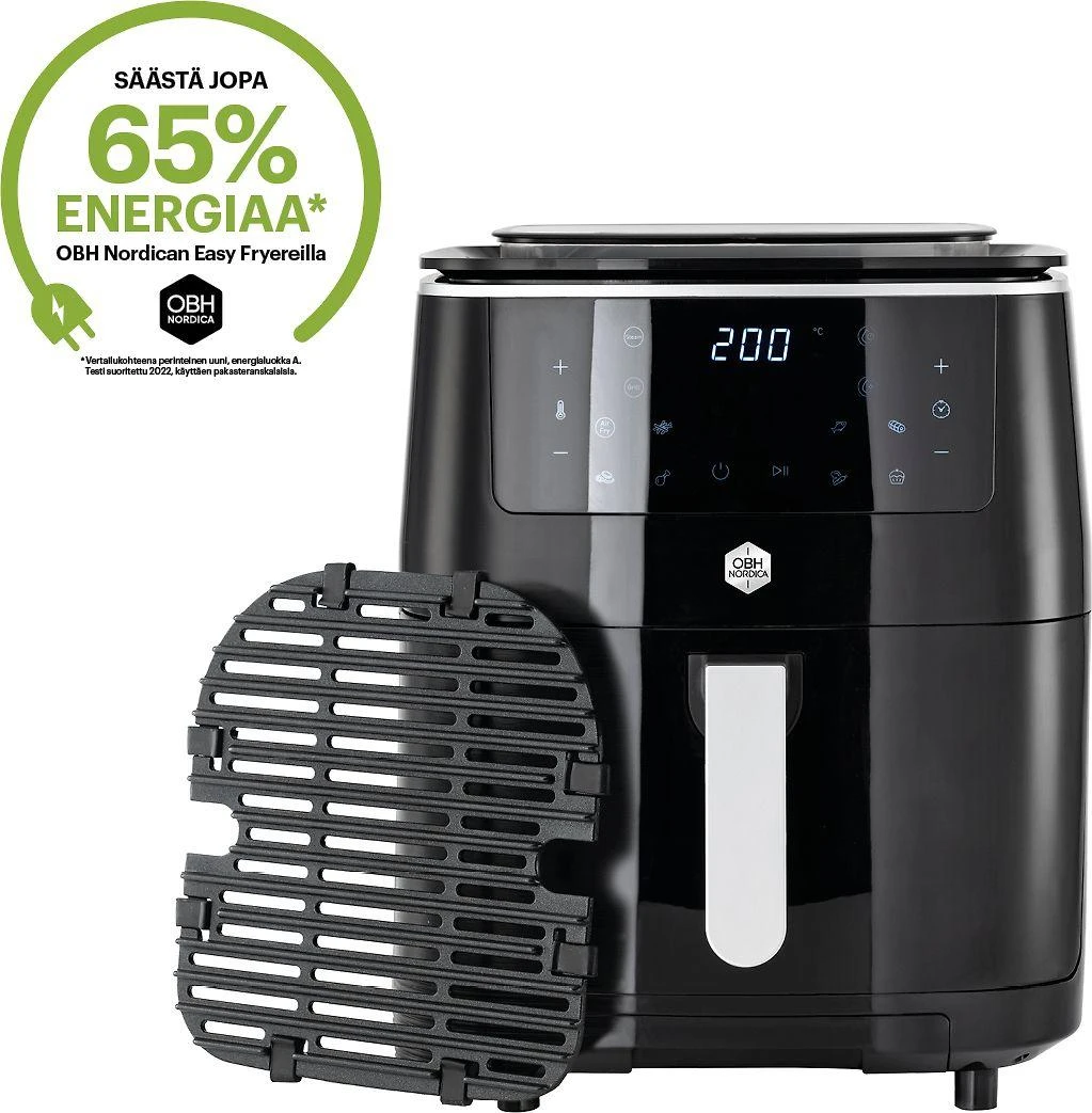 Gruzdintuvė SEB OBH Nordica FW2018S0, Hot air fryer, 6.5 L, 8 person(s), 60 min, Single, Juodas