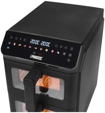 Gruzdintuvė Princess dvigubo kamino oro keptuvė | 182490 | Galia 3000 W | Talpa 11,2 l | Juodas
